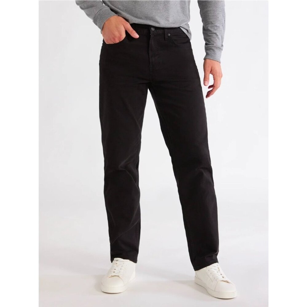 Free Assembly Men’s Modern Straight Leg Black Pants Size 34x32
